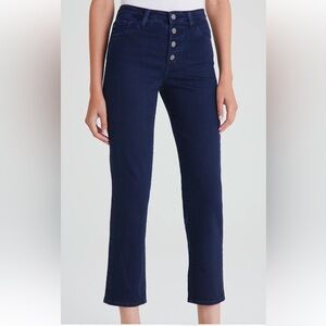NWT AG Denim Isabelle Button Up High Rise Straight Crop Jeans Size 26
